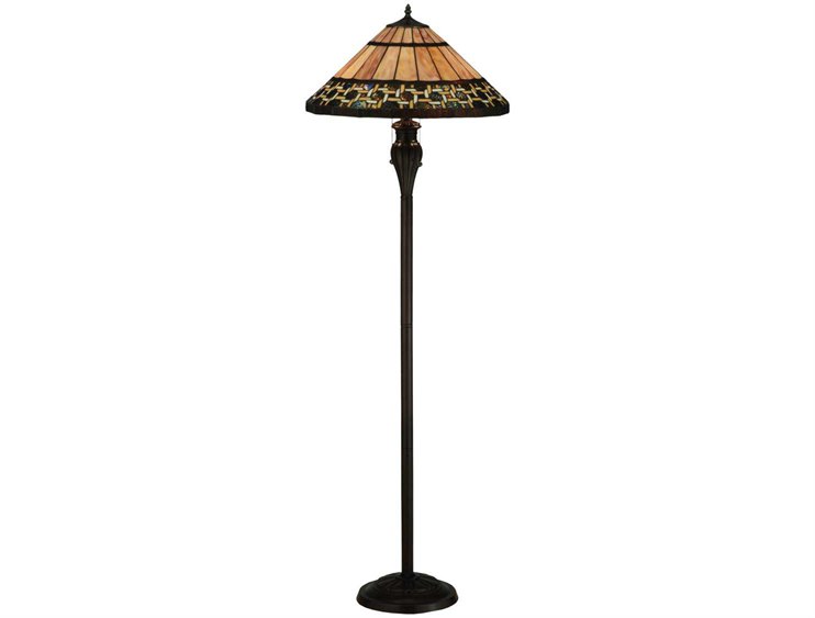 Meyda Ilona Bronze Tiffany Floor Lamp