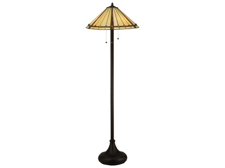 Meyda Belvidere 61" Tall Brown Tiffany Floor Lamp