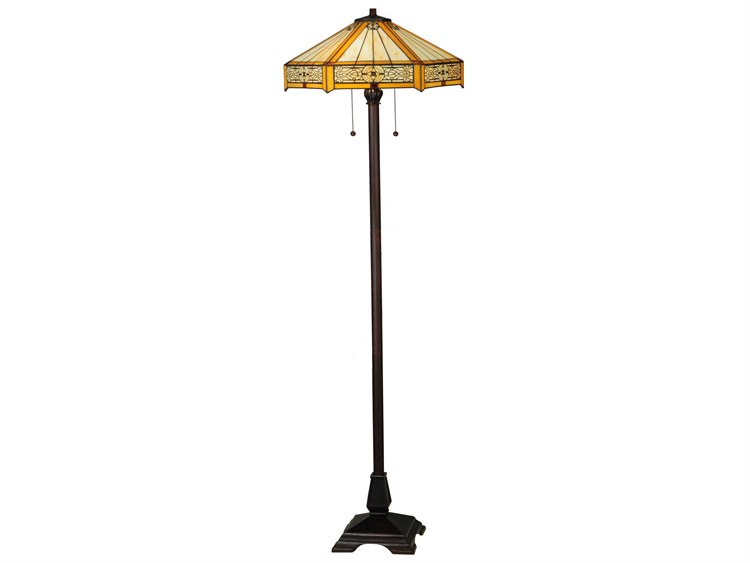 Meyda Peaches Bronze Tiffany Floor Lamp