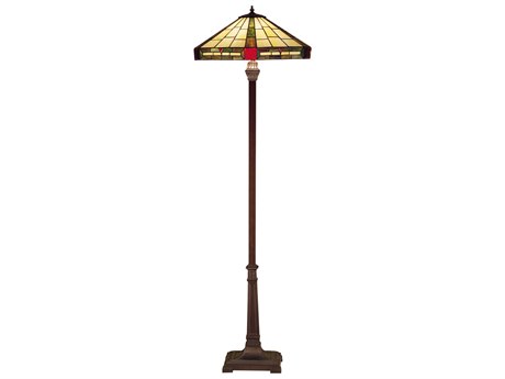 Meyda Wilkenson 65" Tall Bronze Tiffany Floor Lamp