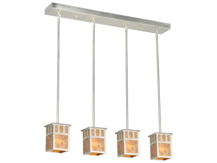 Meyda Mission 4-Light Nickel Geometric Island Pendant