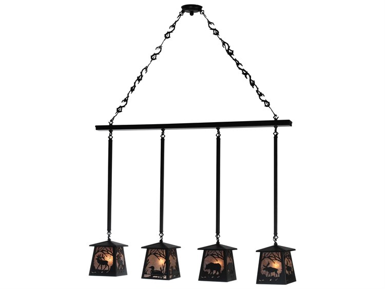 Meyda Mission 4-Light Black Lantern Island Pendant