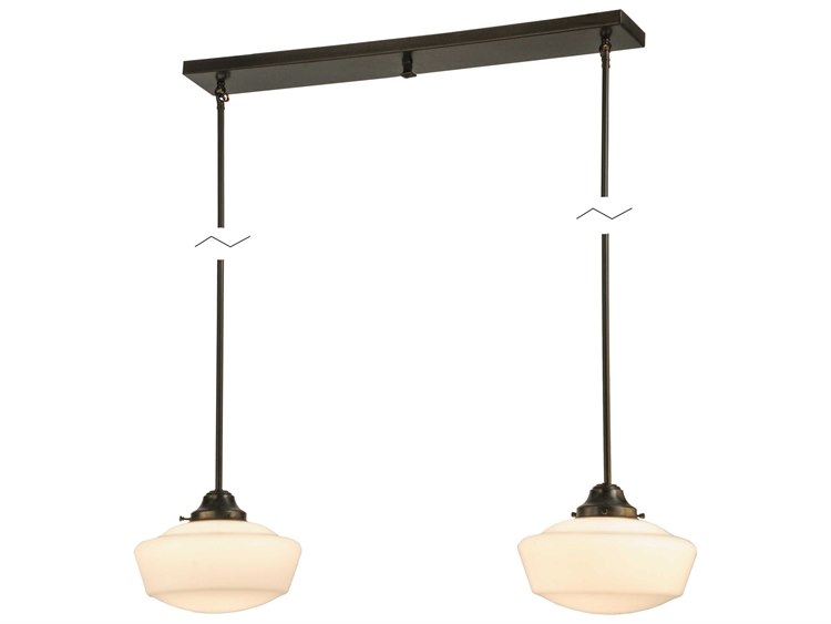 Meyda Mission 2-Light Brown Glass Island Pendant