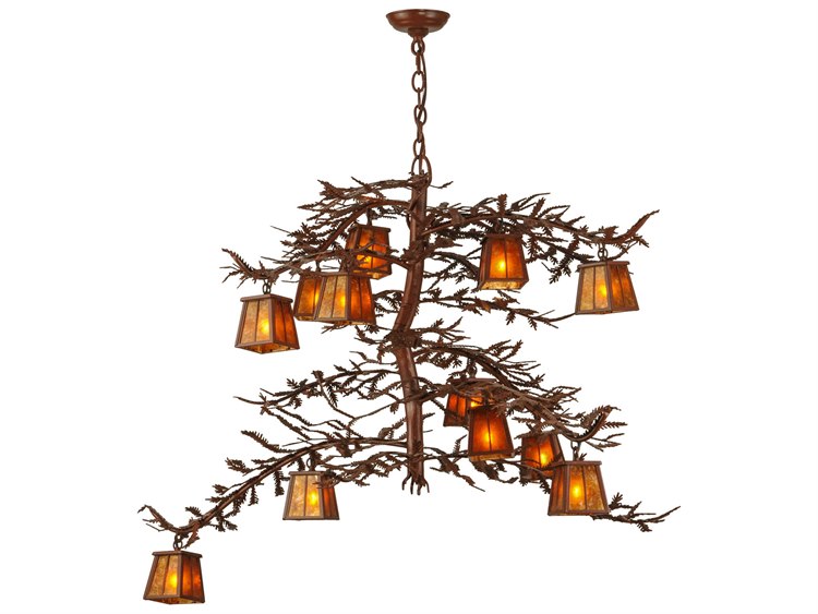 Meyda Mission 12-Light Red Lantern Chandelier
