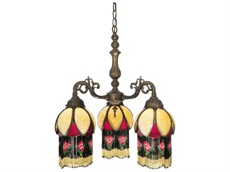 Meyda Isabella 3-Light Green Tiffany Bell Chandelier