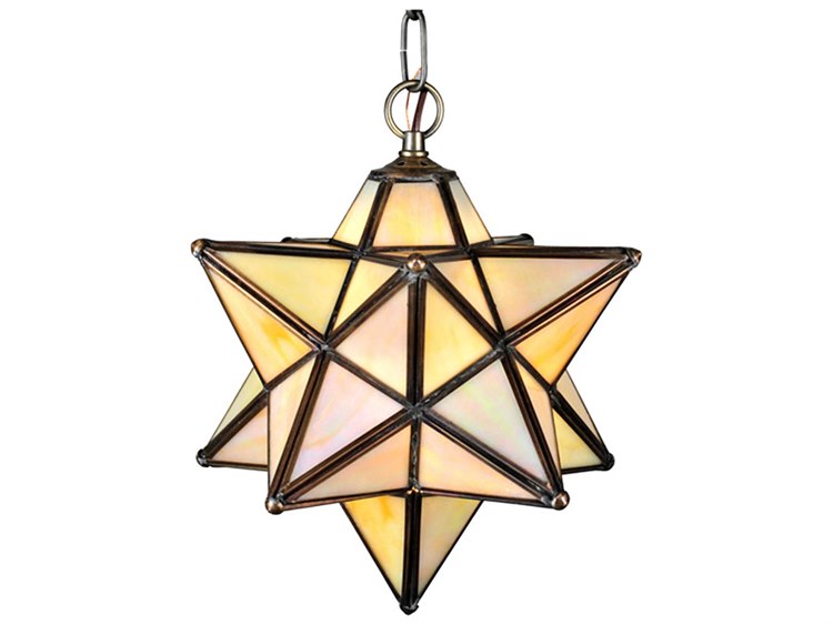 Meyda Moravian Star 1-Light Brown Geometric Mini Pendant