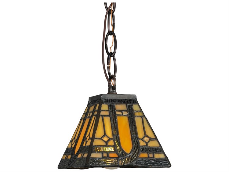 Meyda Mission 1-Light Bronze Lantern Mini Pendant