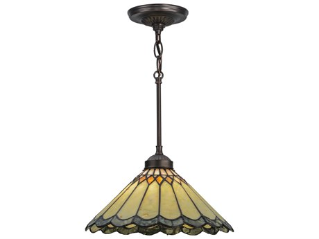 Meyda Carousel 1-Light Bronze Tiffany Mini Pendant