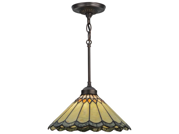 Meyda Carousel 1-Light Bronze Tiffany Mini Pendant