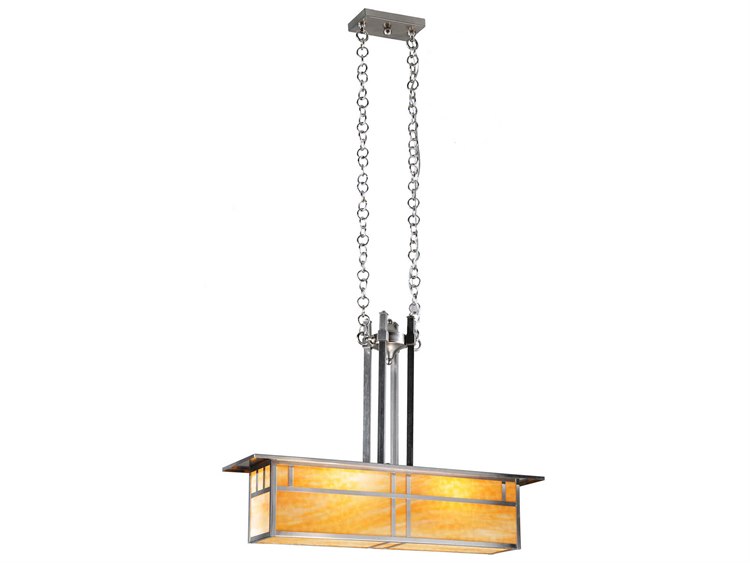 Meyda Mission 2-Light Nickel Geometric Pendant