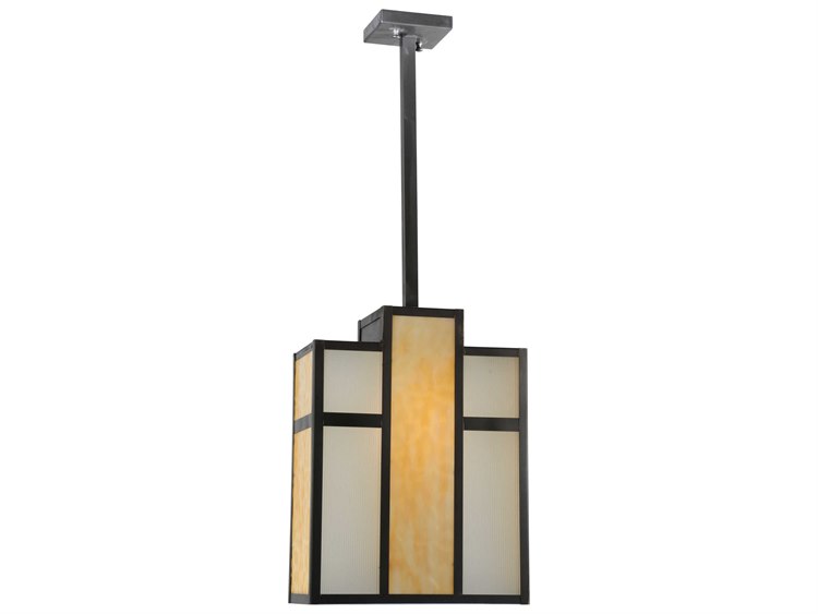 Meyda Mission 1-Light Bronze Geometric Pendant