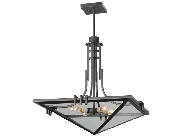 Meyda Mission 4-Light Bronze Geometric Pendant