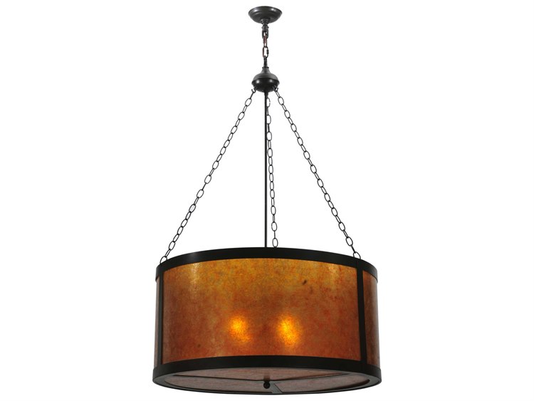 Meyda Mission 4-Light Bronze Drum Pendant