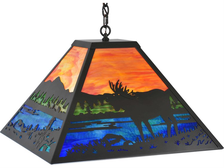 Meyda Mission 3-Light Bronze Geometric Pendant
