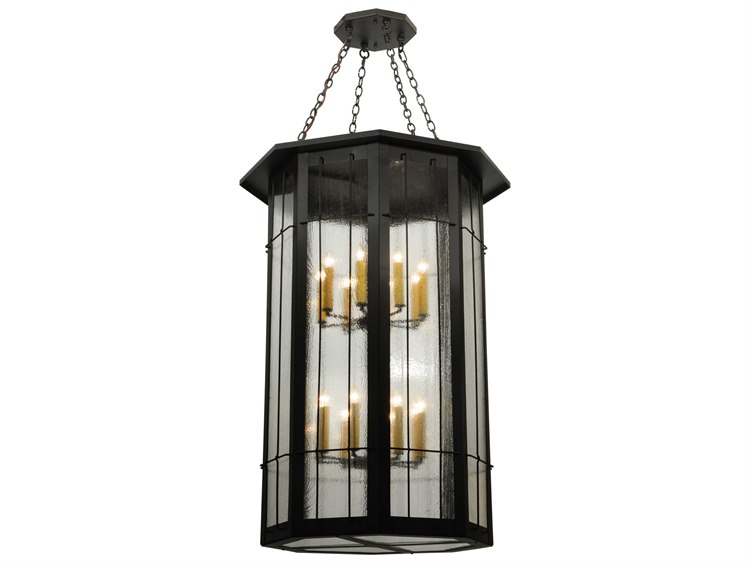 Meyda Mission 16-Light-Light Bronze Cylinder Pendant