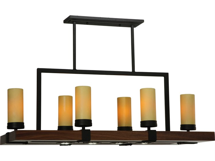 Meyda Mission 6-Light Black Cylinder Pendant