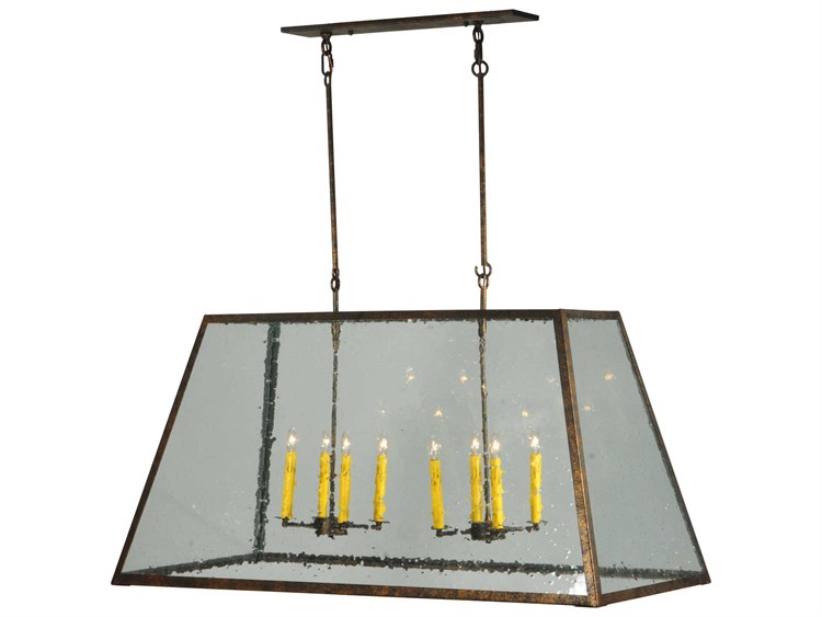 Meyda Mission 8-Light Brown Geometric Pendant