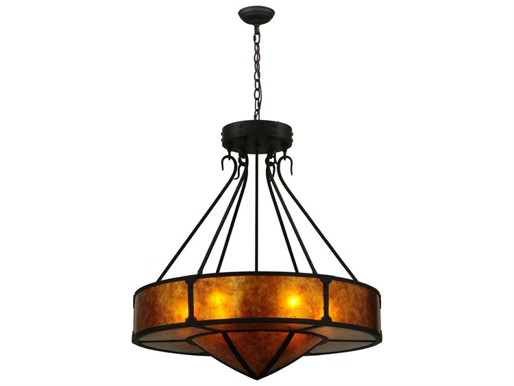 Meyda Mission 6-Light Bronze Drum Pendant