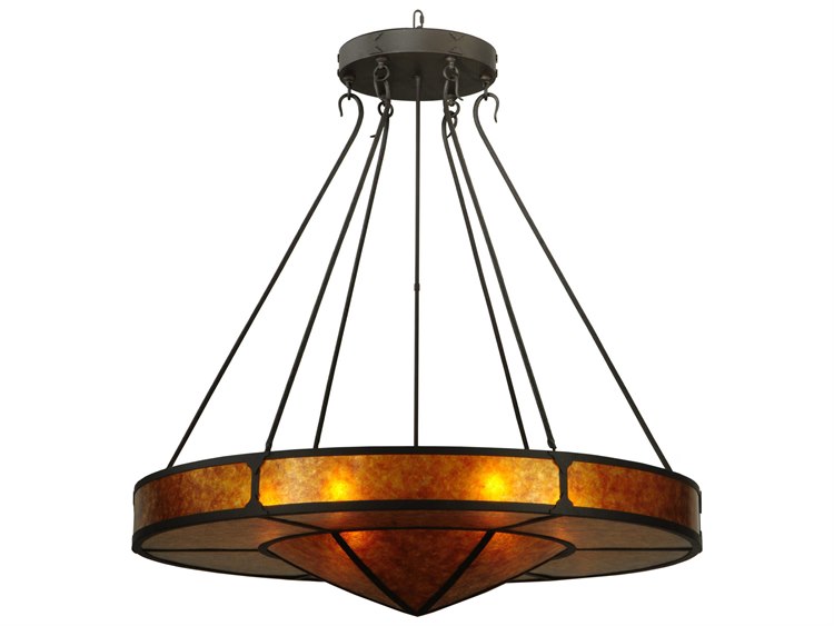 Meyda Mission 6-Light Bronze Drum Pendant