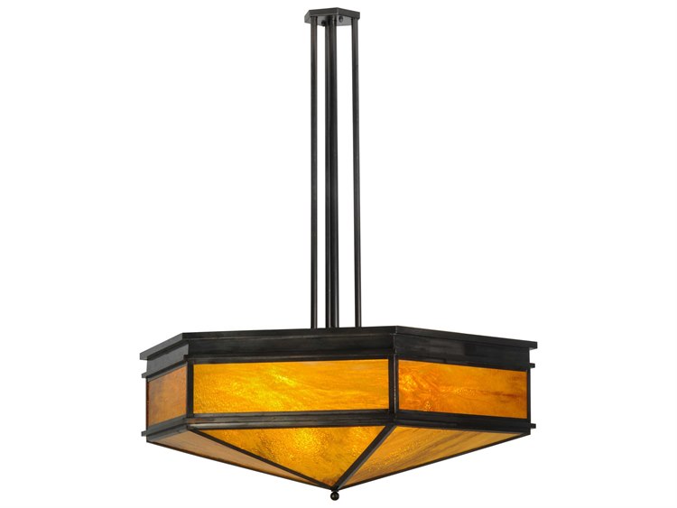 Meyda Mission 8-Light Brown Pendant
