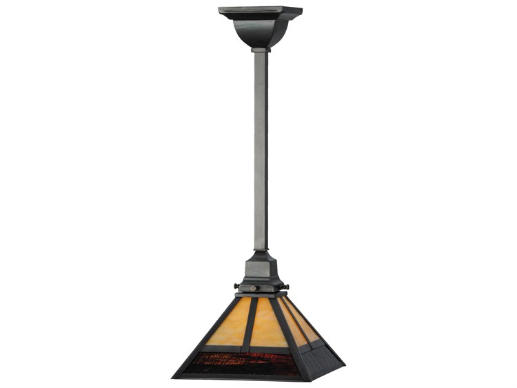 Meyda Mission 1-Light Black Geometric Pendant