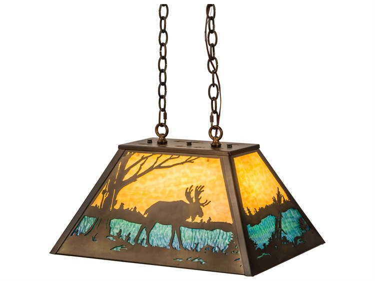 Meyda Mission 4-Light Copper Geometric Pendant