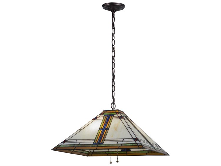Meyda Nevada 2-Light Brown Tiffany Geometric Pendant