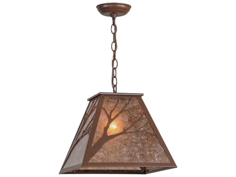 Meyda Mission 1-Light Brown Geometric Pendant
