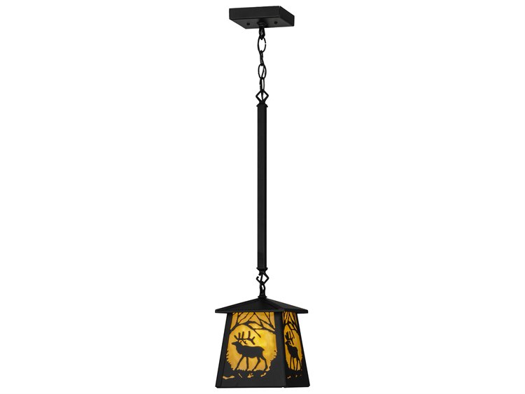 Meyda Mission 1-Light Black Lantern Pendant