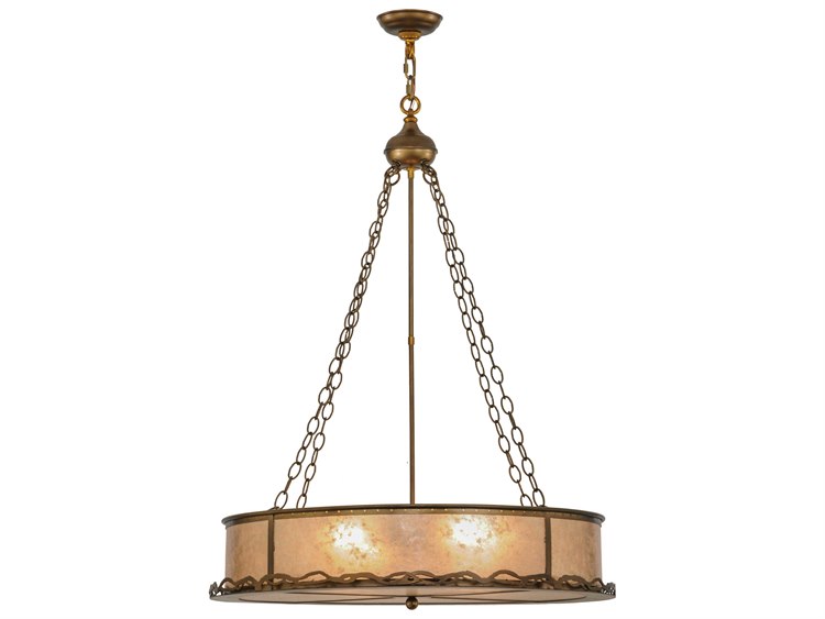 Meyda Mission 4-Light Copper Drum Pendant