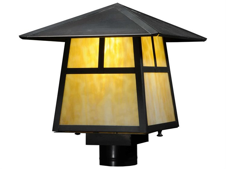 Meyda Stillwater T Mission Beige Craftsman Outdoor Post Mount Light
