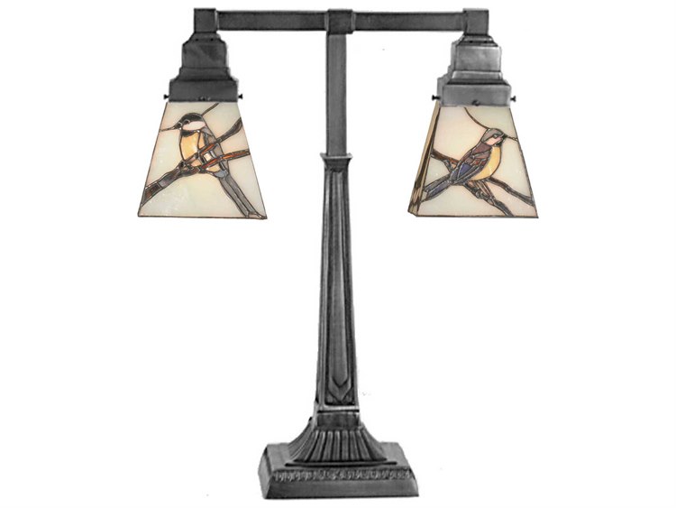 Meyda Early Morning Visitors Black Table Lamp