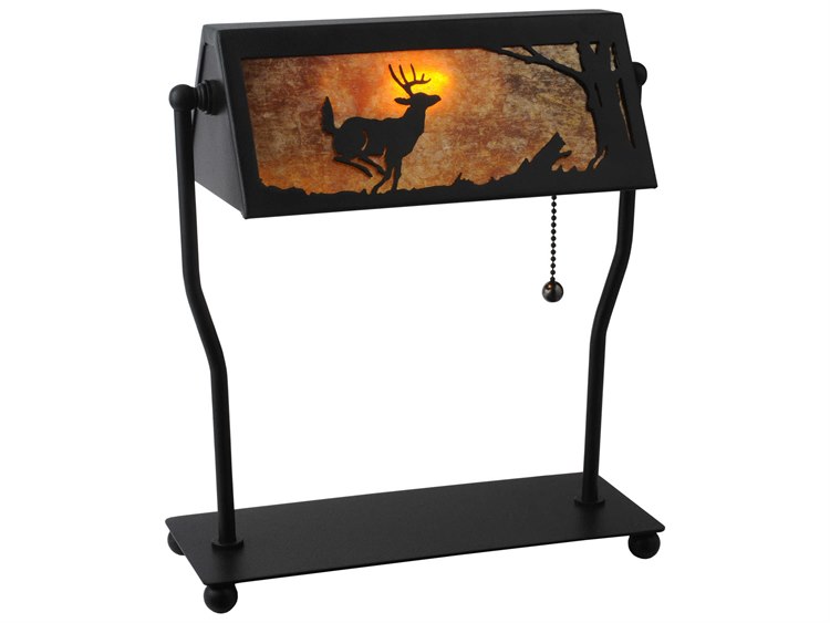 Meyda Deer On The Loose Banker's Black Table Lamp