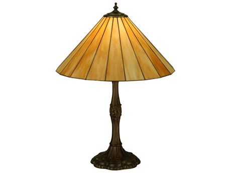 Meyda Duncan Beige Brown Glass Table Lamp