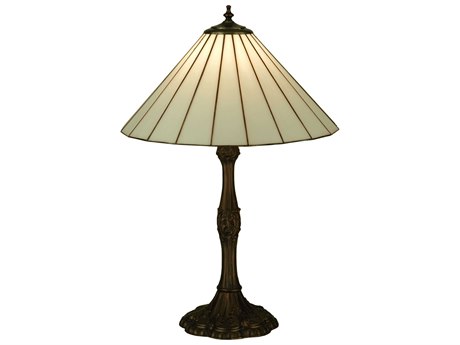 Meyda Duncan White Brown Glass Table Lamp
