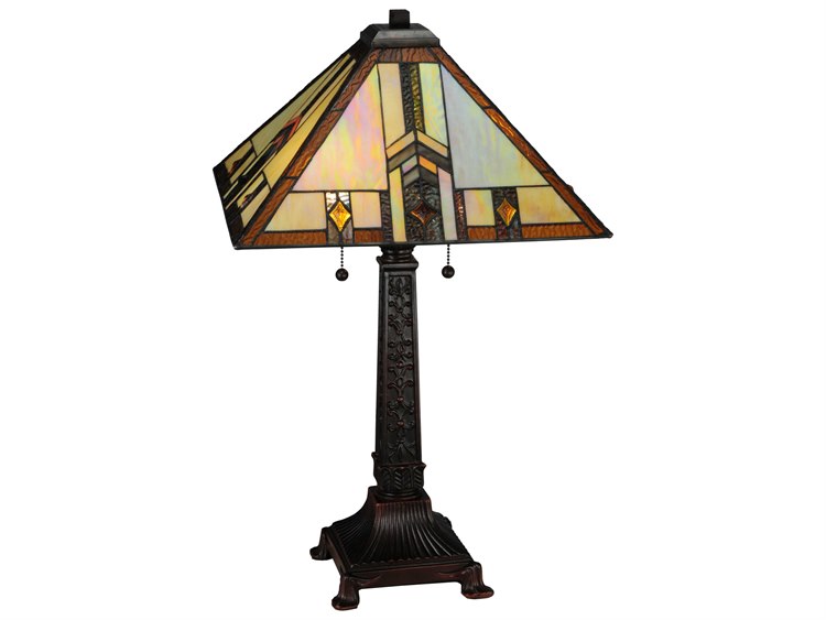 Meyda Prairie Wheat Harvest Bronze Tiffany Table Lamp