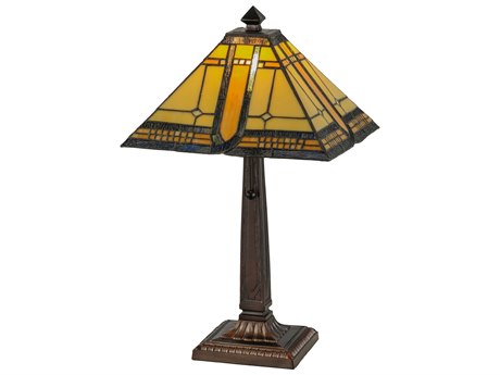 Meyda Sierra Prairie Mission Bronze Tiffany Table Lamp