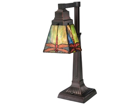 Meyda Prairie Dragonfly Bronze Tiffany Table Lamp