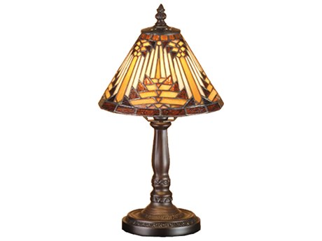 Meyda Nuevo Mission Mini Bronze Tiffany Table Lamp