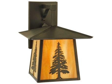 Meyda Stillwater Tall Pine Straight Arm Outdoor Wall Light