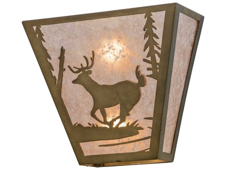 Meyda Mission 11" Tall 2-Light Copper Wall Sconce