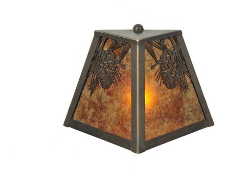 Meyda Mission 6" Tall 1-Light Brown Wall Sconce