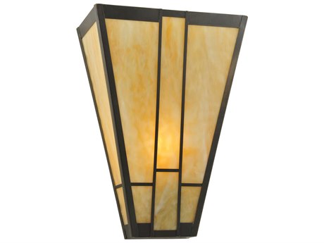Meyda Mission 17" Tall 1-Light Brown Wall Sconce