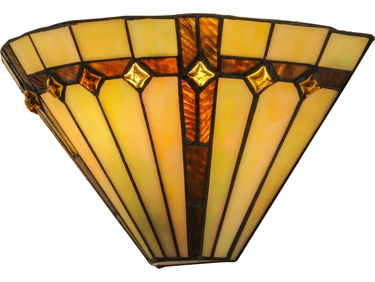 Meyda Belvidere 1-Light Yellow Tiffany Wall Sconce