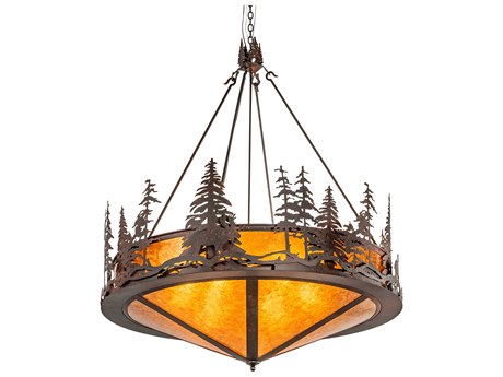 Meyda Moose At Dusk 6-Light Rust Brown Pendant