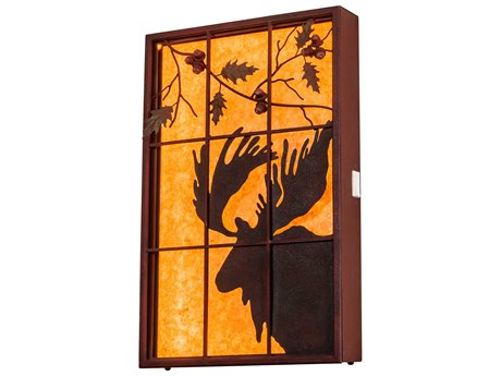 Meyda Moose LED Rustic Lodge Backlit Window