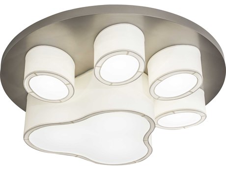 Meyda 6-Light Nickel White LED Flush Mount
