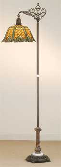Meyda Duffner & Kimberly Shell Diamond Bridge Arm Bronze Tiffany Floor Lamp