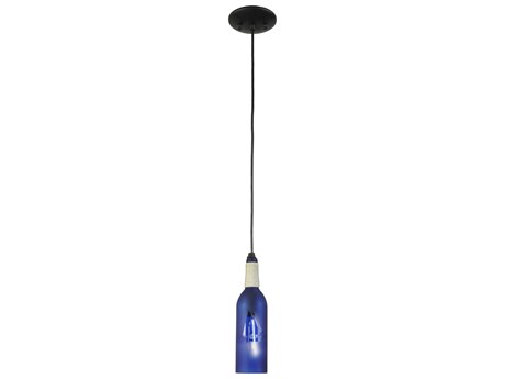 Meyda Nautical 1-Light Black Glass Mini Pendant