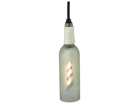 Meyda Nautical 1-Light Black Glass Mini Pendant